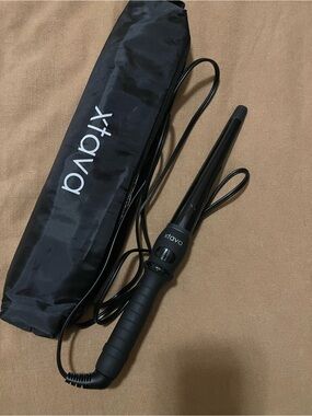Xtava Black Tapered Curling Wand – Sleek Black Styling Tool
